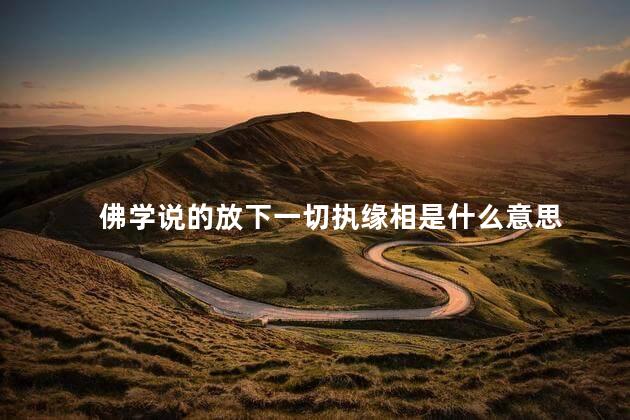 佛学说的放下一切执缘相是什么意思